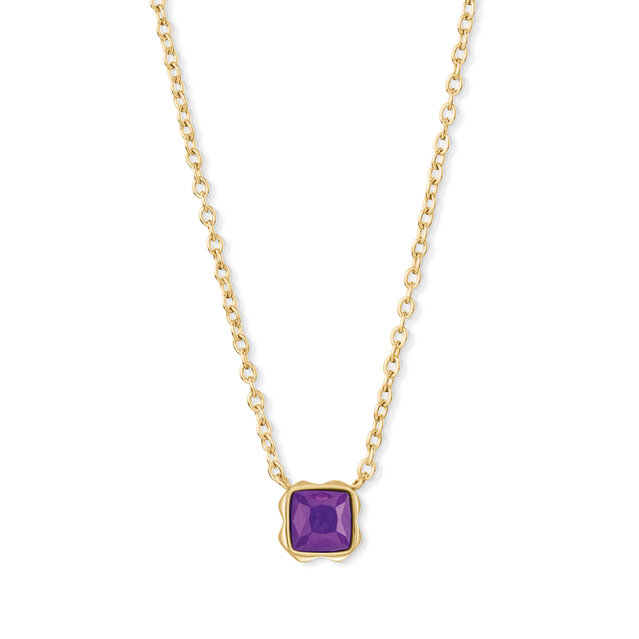Birthstone Februar Halskette Sugilith Gold