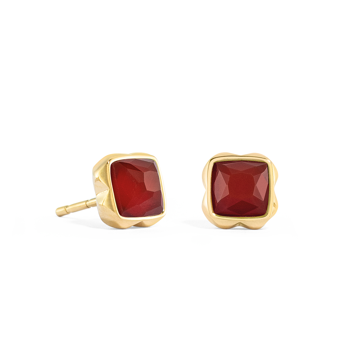 Birthstone Januar Ohrringe Roter Achat Gold von COEUR DE LION