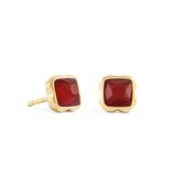 Birthstone Januar Ohrringe Roter Achat Gold