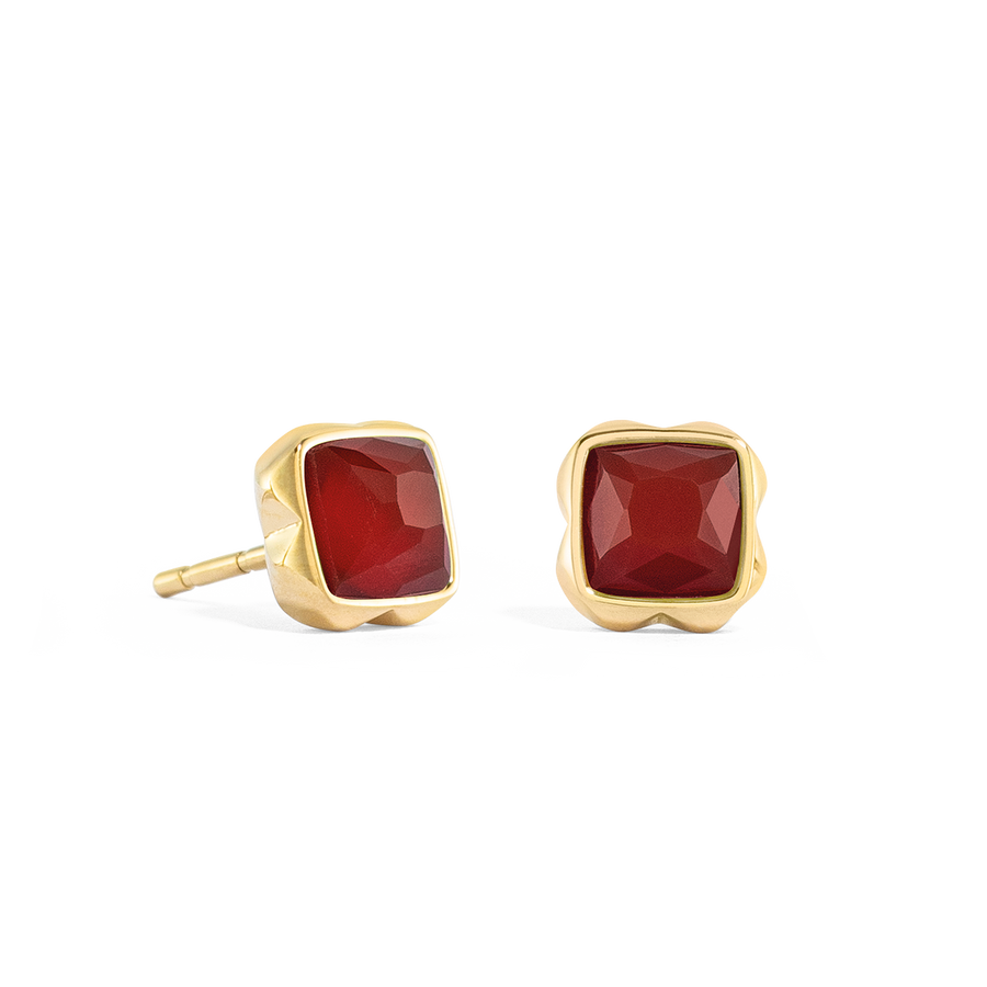 Birthstone Januar Ohrringe Roter Achat Gold