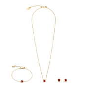 Birthstone Januar Ohrringe Roter Achat Gold von COEUR DE LION – im Set mit passenden Schmuckstücken