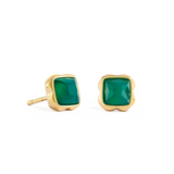 Birthstone Mai Ohrringe Grüner Achat Gold