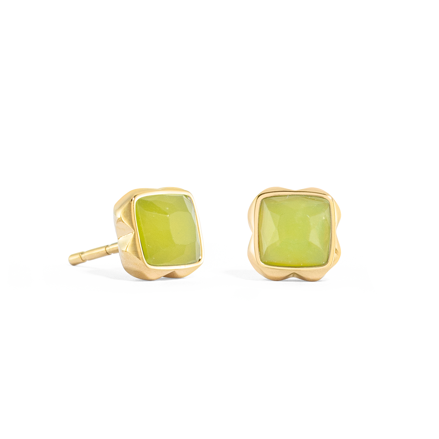 Birthstone August Ohrringe Grüner Jade Gold von COEUR DE LION