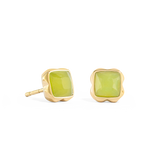 Birthstone August Ohrringe Grüner Jade Gold