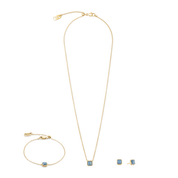 Birthstone März Ohrringe Blauer Aventurin Gold von COEUR DE LION – im Set mit passenden Schmuckstücken