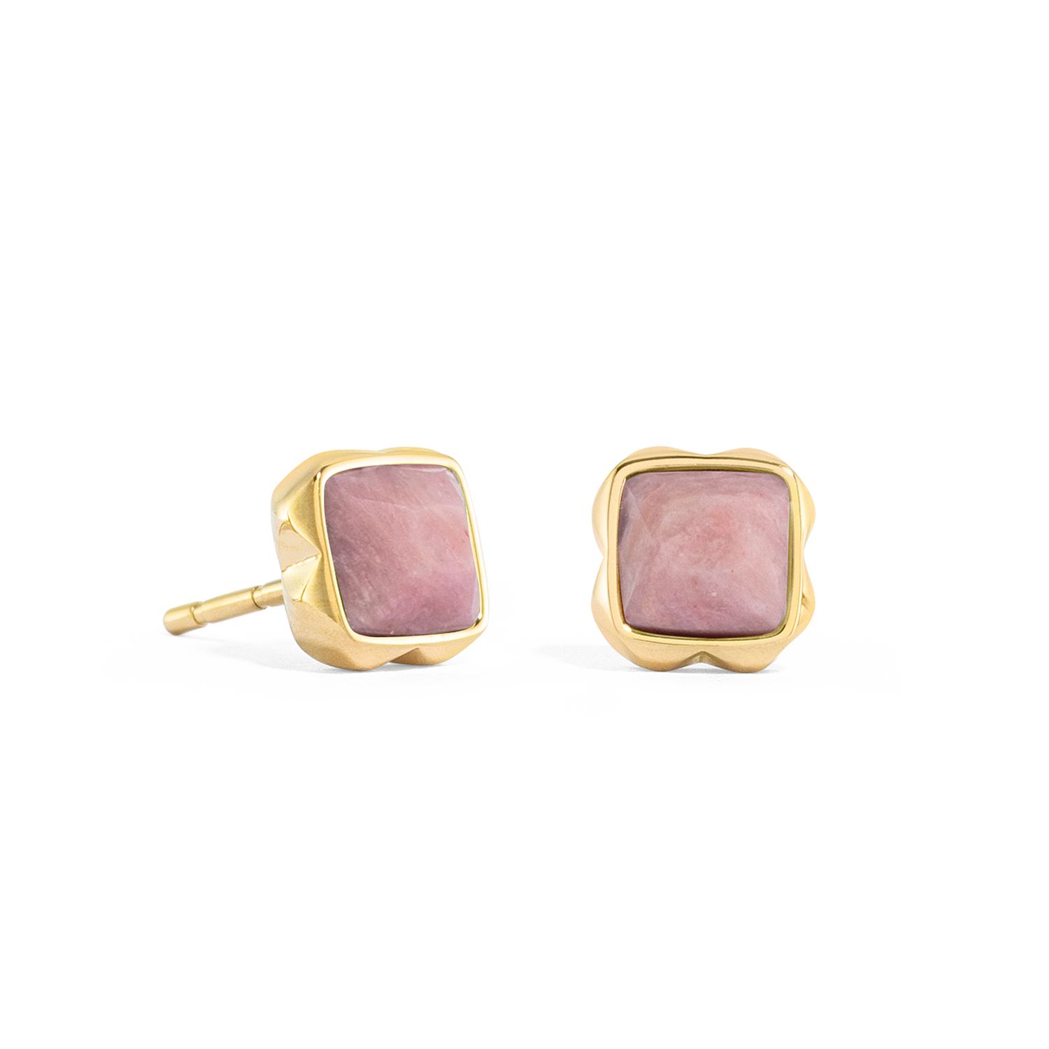 Birthstone Juli Ohrringe Rhodochrosit Gold von COEUR DE LION