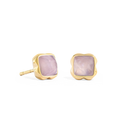 Birthstone Oktober Ohrringe Rosenquarz Gold von COEUR DE LION