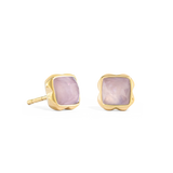 Birthstone Oktober Ohrringe Rosenquarz Gold