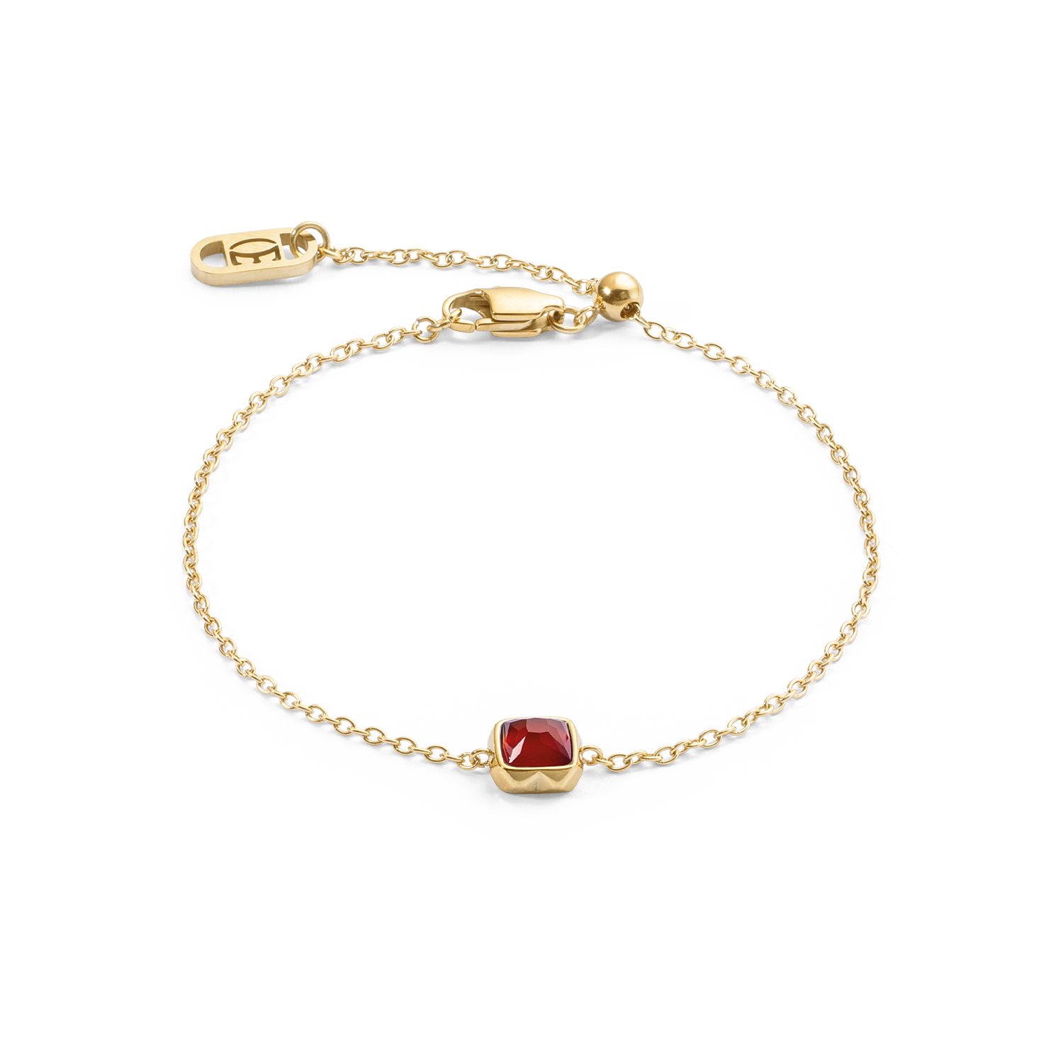 Birthstone Januar Armband Roter Achat Gold von COEUR DE LION