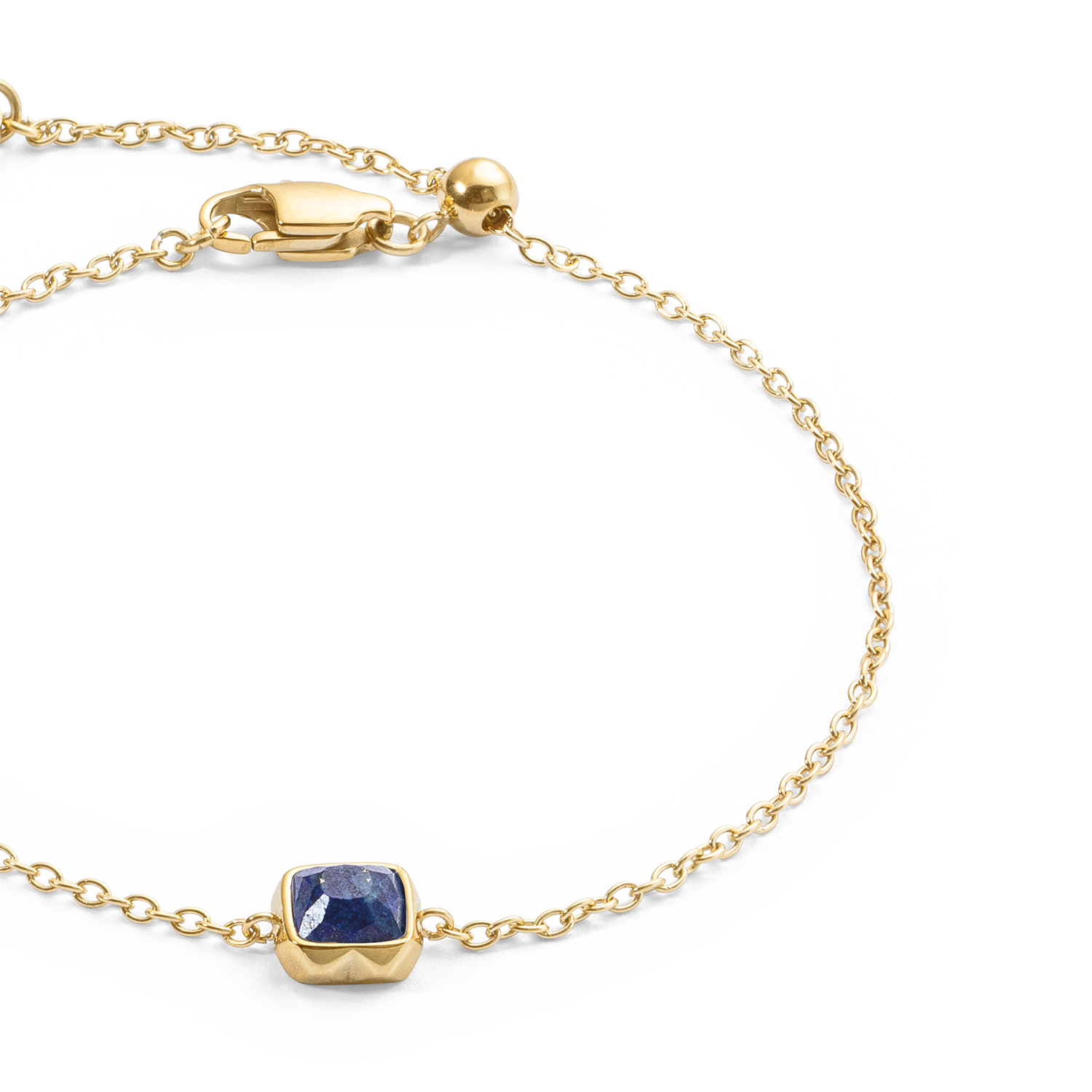 Birthstone September Armband Lapislazuli Gold von COEUR DE LION – Detailaufnahme