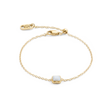 Birthstone April Armband Weißer Quarz Gold