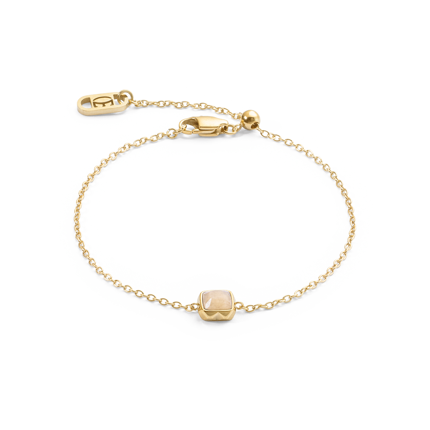 Birthstone Juni Armband Crème Jade Gold von COEUR DE LION