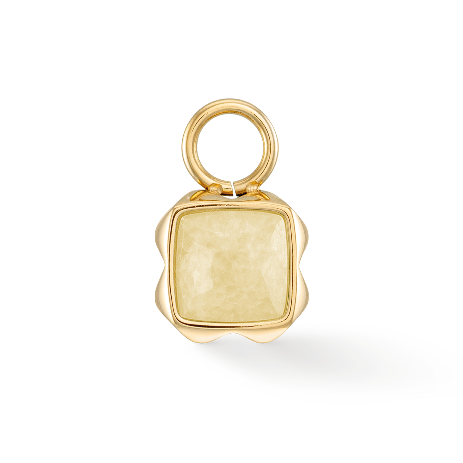 Birthstone November Charm Citrin Gold von COEUR DE LION – Detailaufnahme