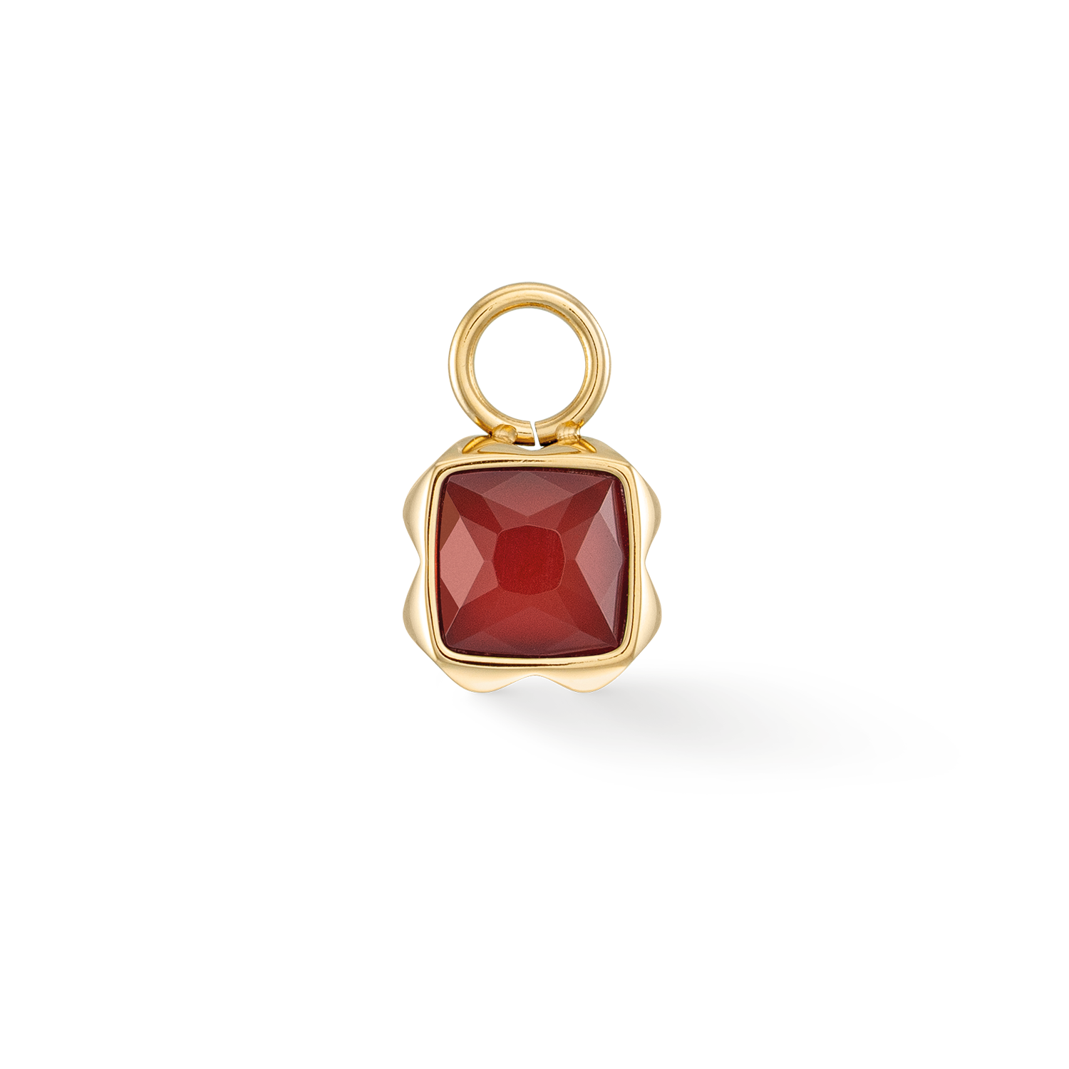 Birthstone Januar Charm Roter Achat Gold