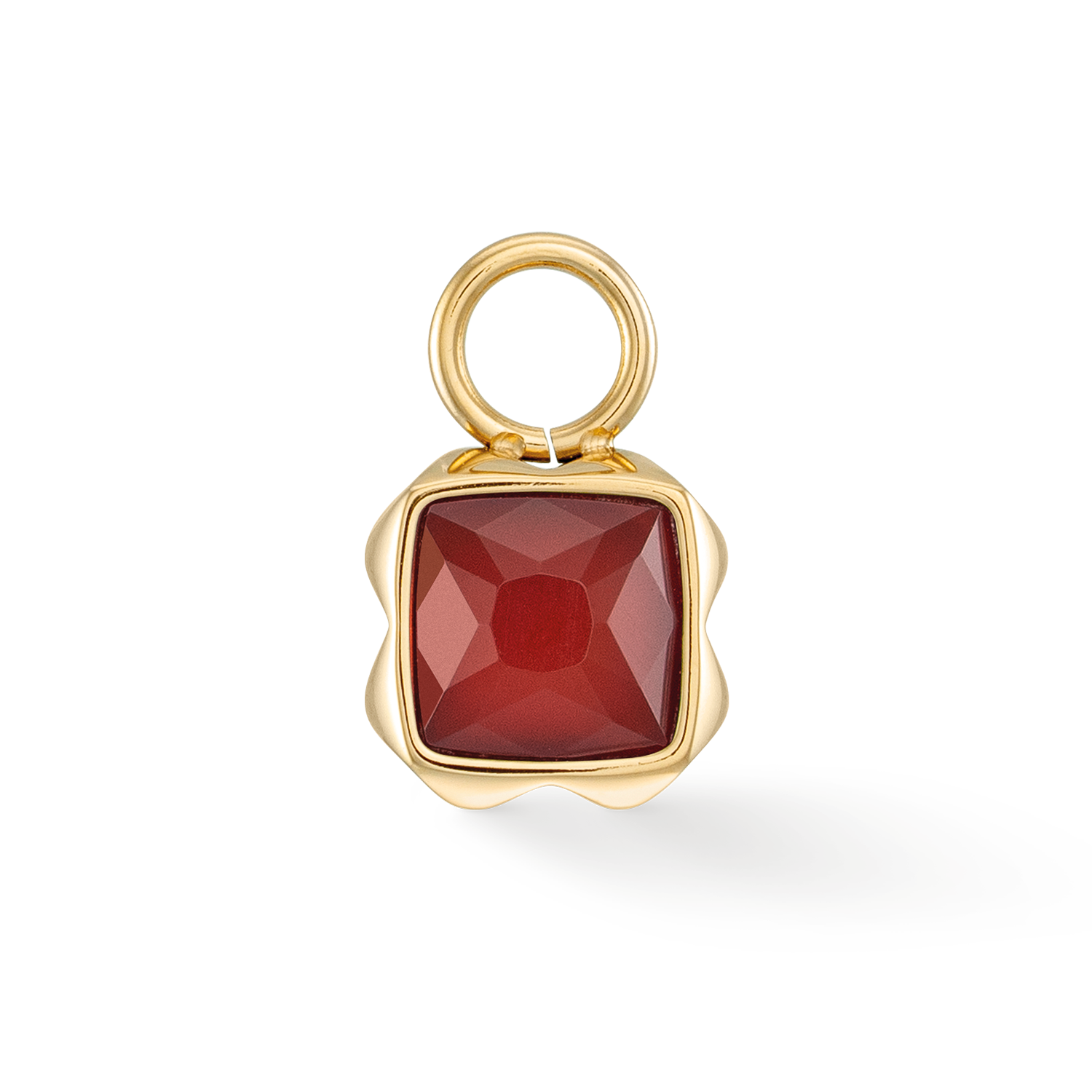 Birthstone Januar Charm Roter Achat Gold von COEUR DE LION – Detailaufnahme