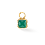 Birthstone Mai Charm Grüner Achat Gold