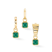 Birthstone Mai Charm Grüner Achat Gold von COEUR DE LION – Tragevariante