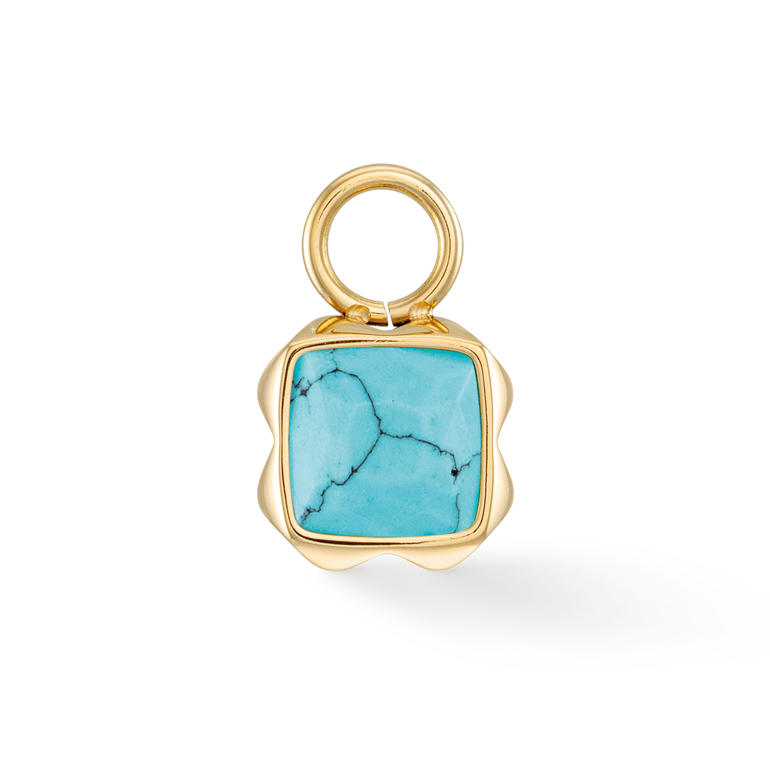 Birthstone Dezember Charm Türkis Gold von COEUR DE LION – Detailaufnahme