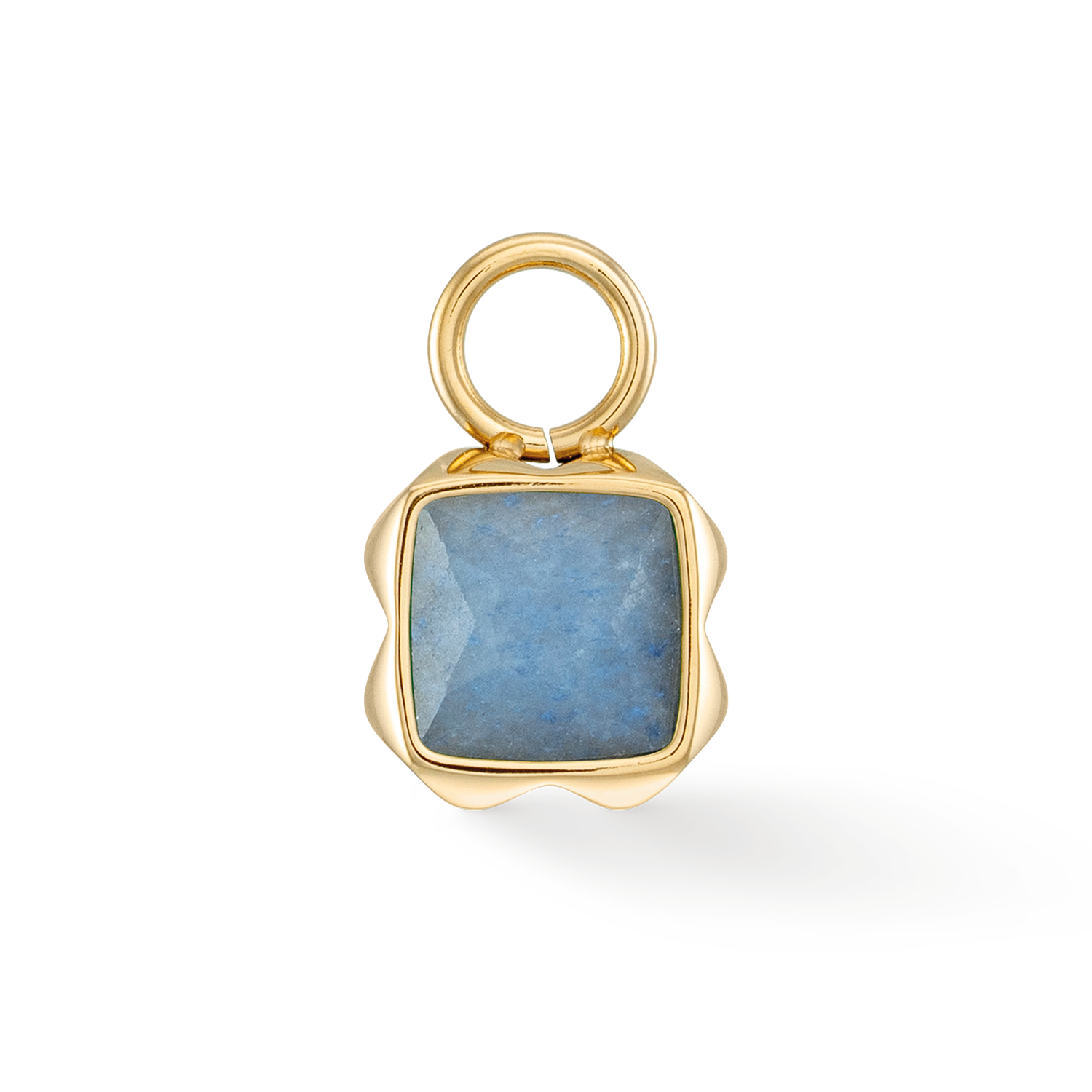 Birthstone März Charm Blauer Aventurin Gold von COEUR DE LION – Detailaufnahme