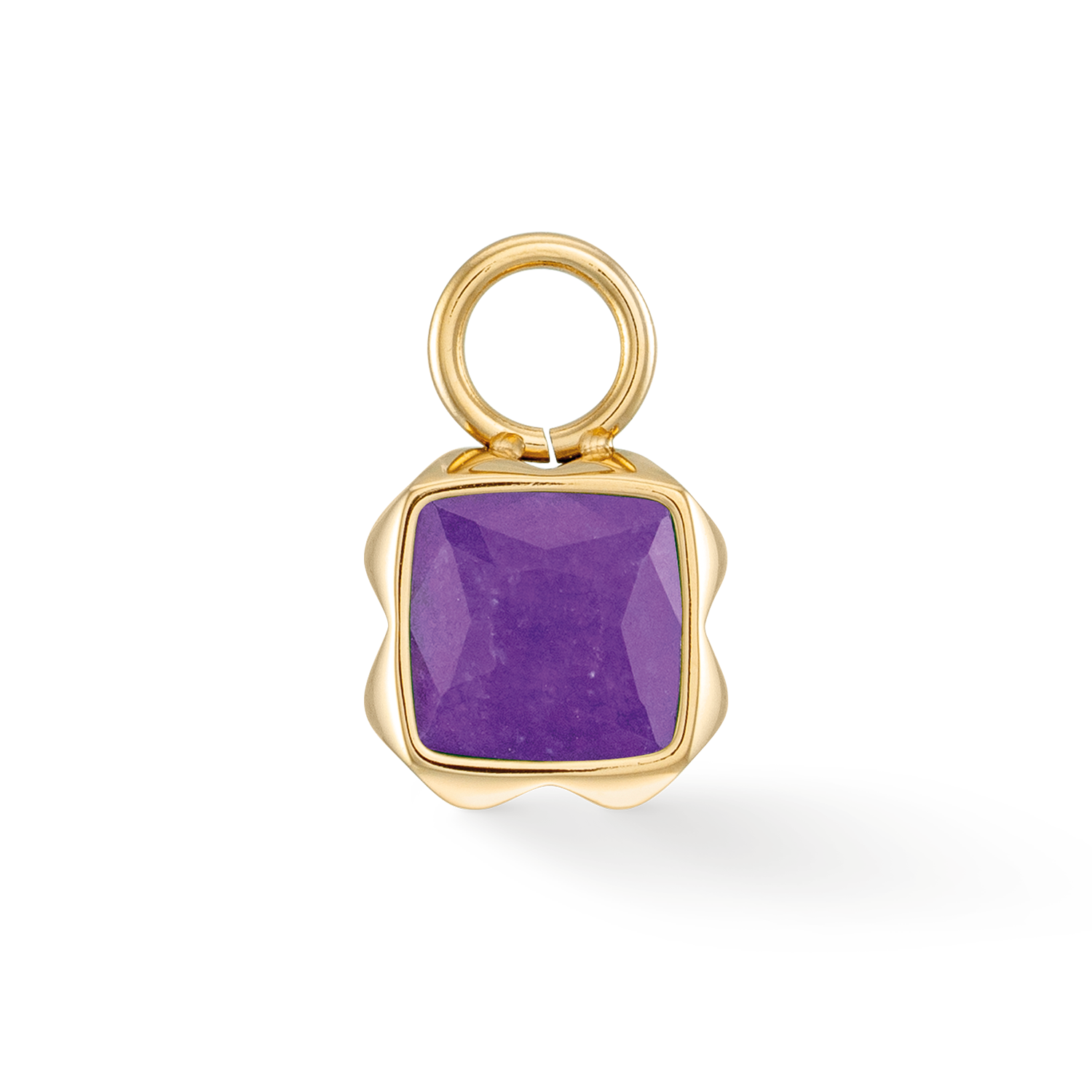 Birthstone Februar Charm Sugilith Gold von COEUR DE LION – Detailaufnahme