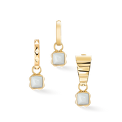 Birthstone April Charm Weißer Quarz Gold von COEUR DE LION – Tragevariante