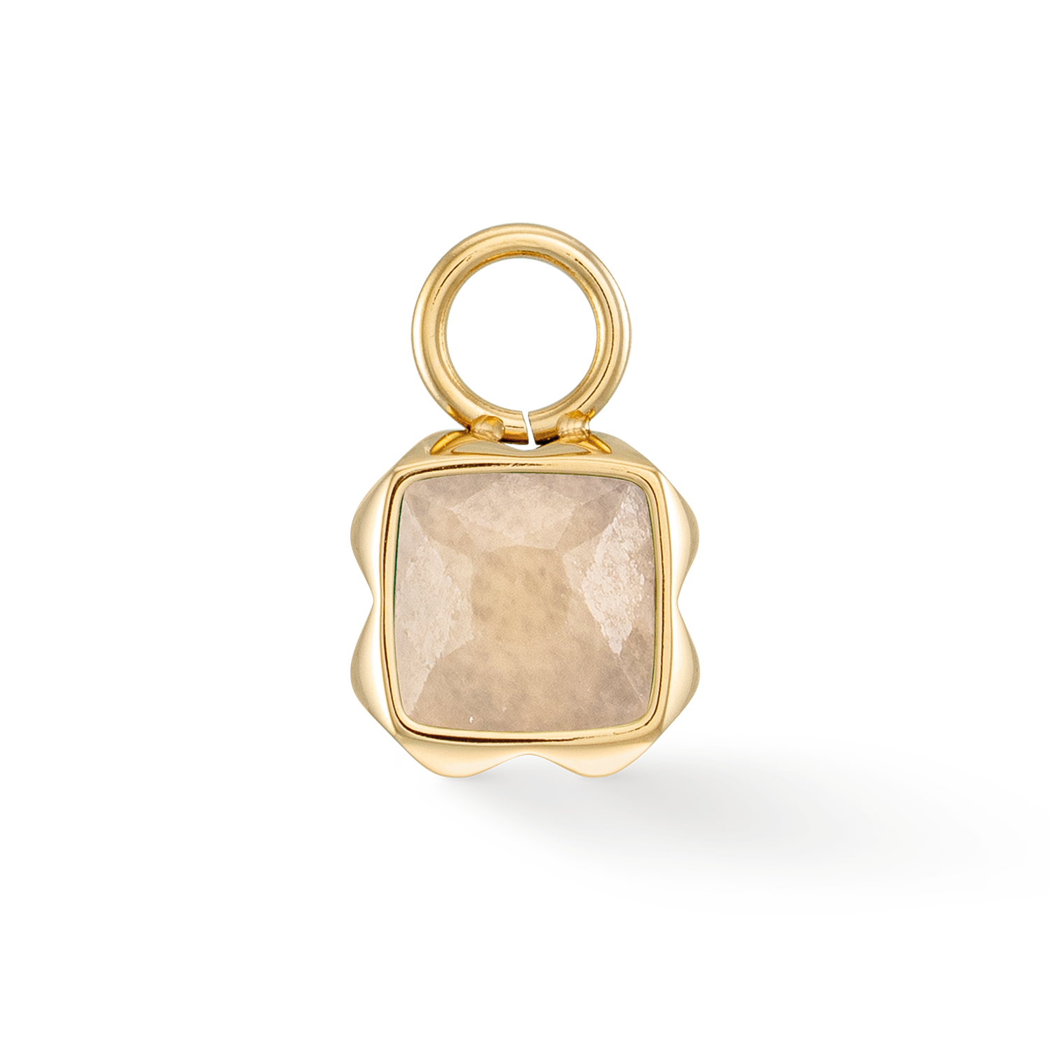 Birthstone Juni Charm Crème Jade Gold von COEUR DE LION – Detailaufnahme