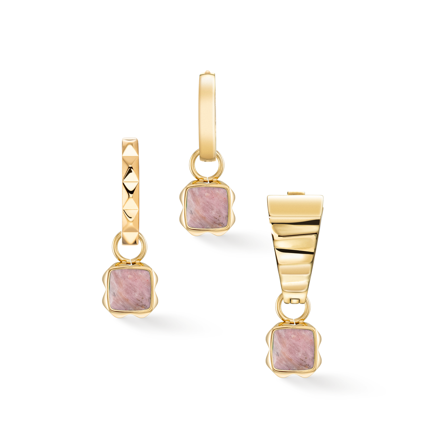 Birthstone Juli Charm Rhodochrosit Gold von COEUR DE LION – Tragevariante