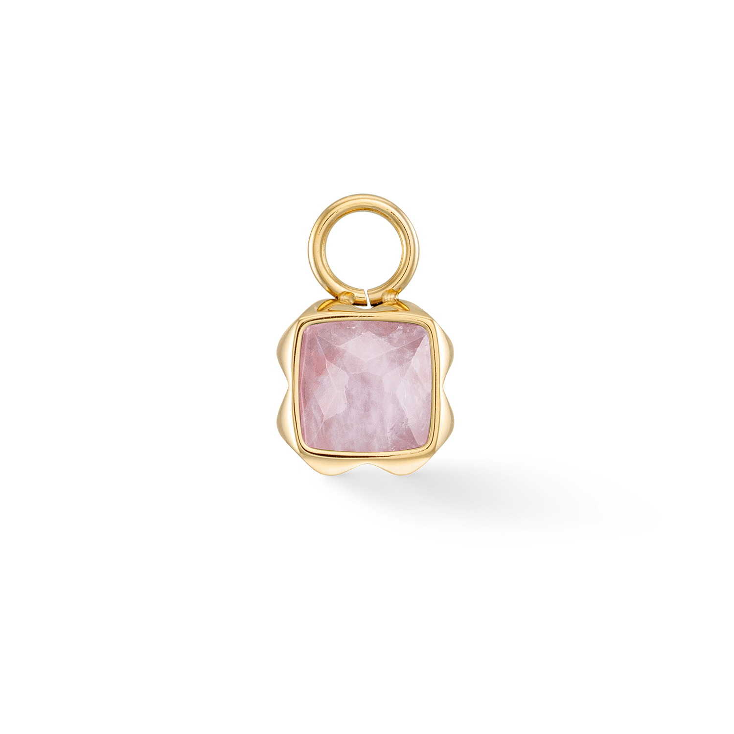 Birthstone Oktober Charm Rosenquarz Gold von COEUR DE LION