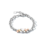 Armband GEOCUBE® Cluster Süßwasserperlen & chunky chain tricolor