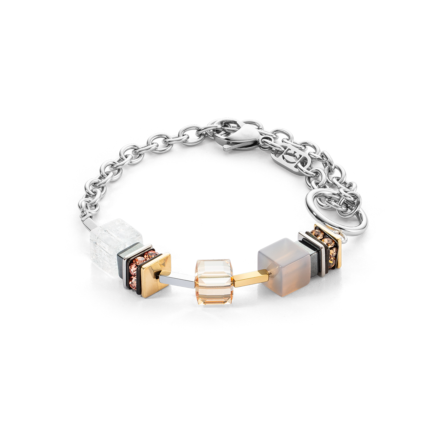 Armband Chunky Cubes & Chain Runway Exlusive Bicolor
