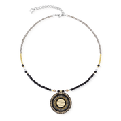 Halskette Amulett Modern Future Gold-Schwarz von COEUR DE LION