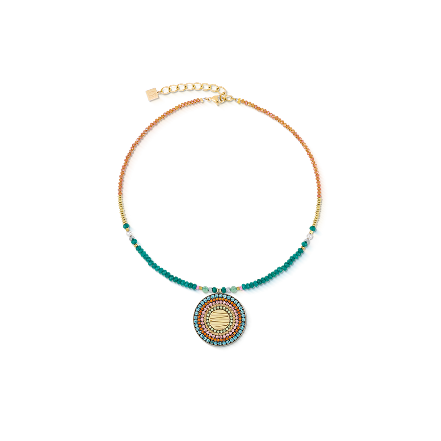 Halskette Amulett Modern Future gold multicolor Boho