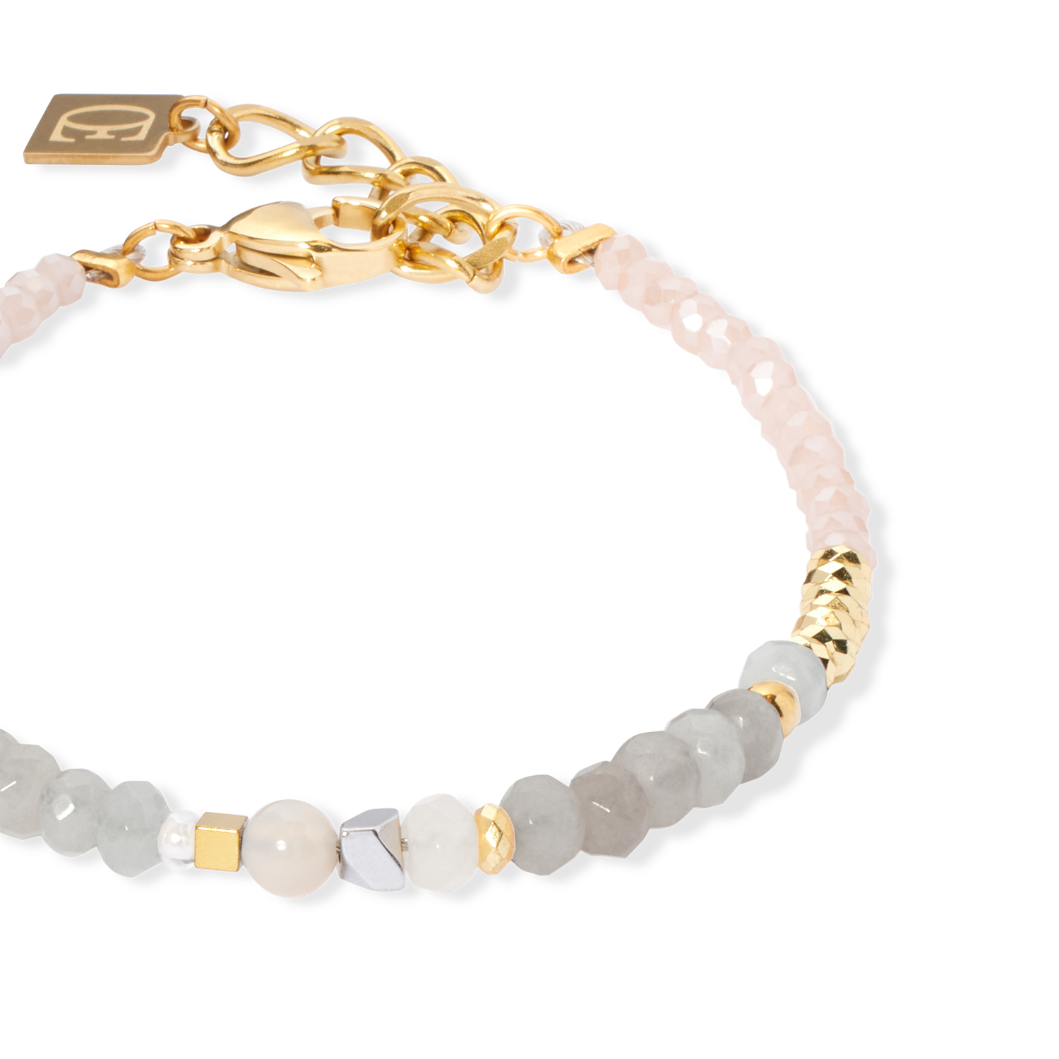 Armband Amulett Modern Future gold-beige von COEUR DE LION – Detailaufnahme