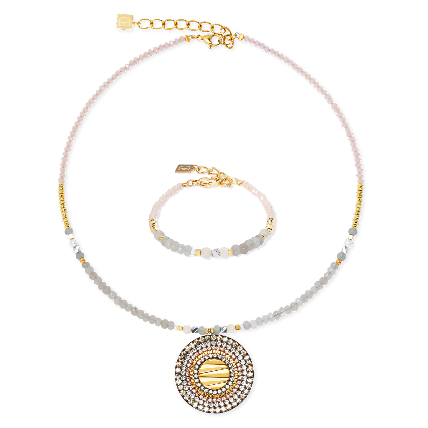 Armband Amulett Modern Future gold-beige von COEUR DE LION – im Set mit passenden Schmuckstücken
