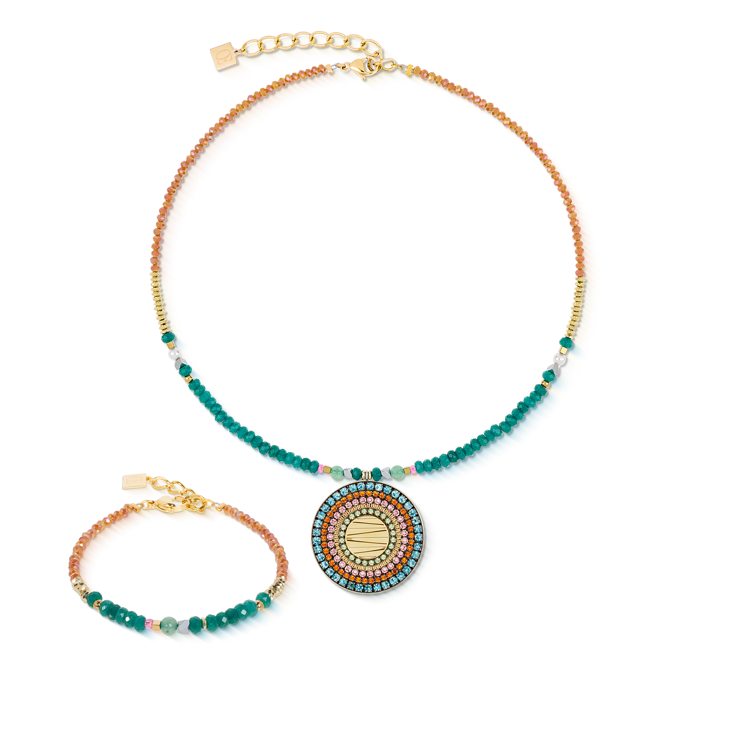 Armband Amulett Modern Future gold multicolor Boho