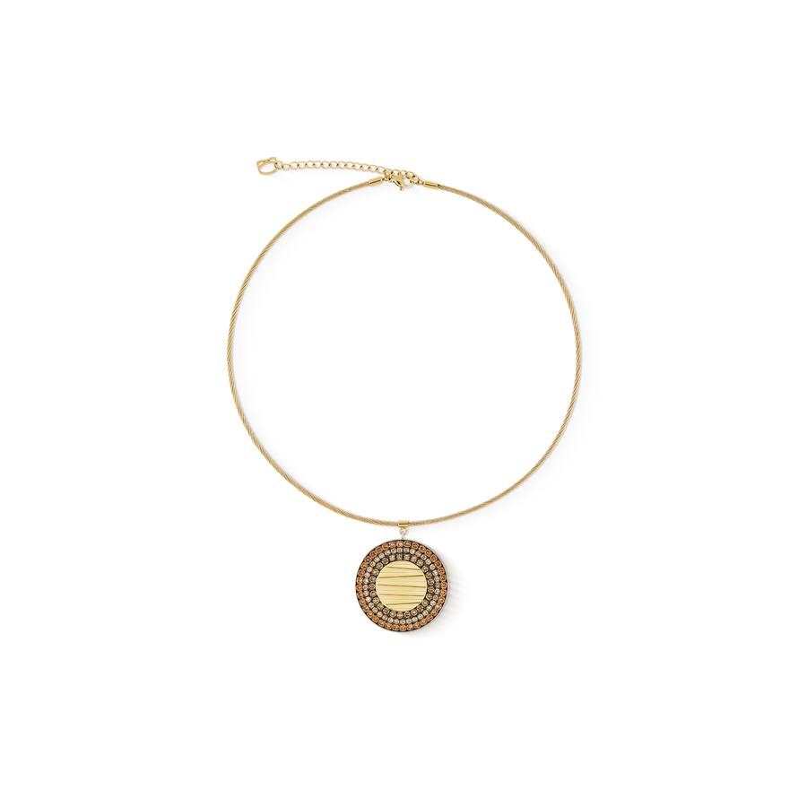 Halskette Amulett Glam Waves gold-beige