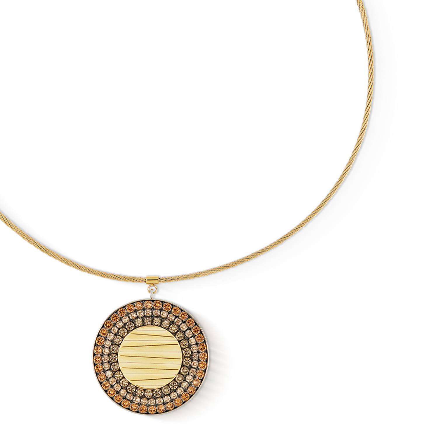 Halskette Amulett Glam Waves gold-beige von COEUR DE LION – Detailaufnahme