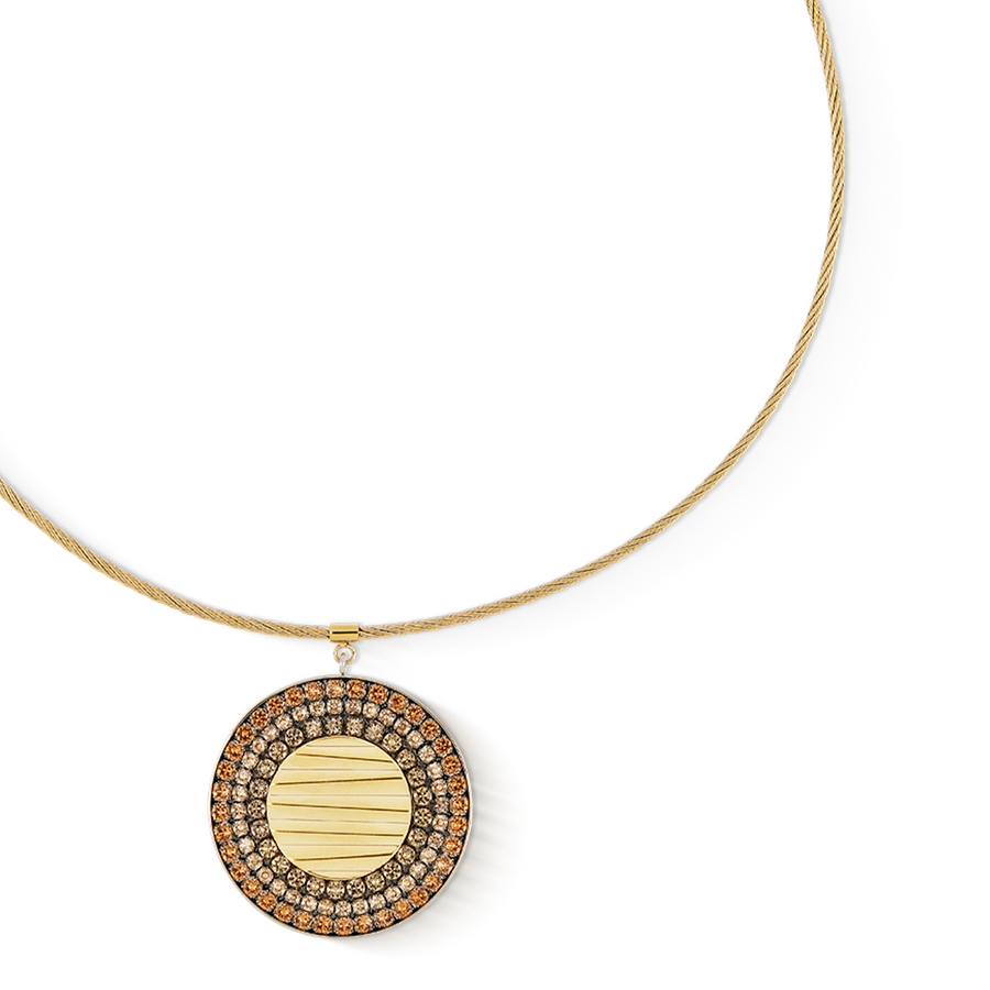 Halskette Amulett Glam Waves gold-beige