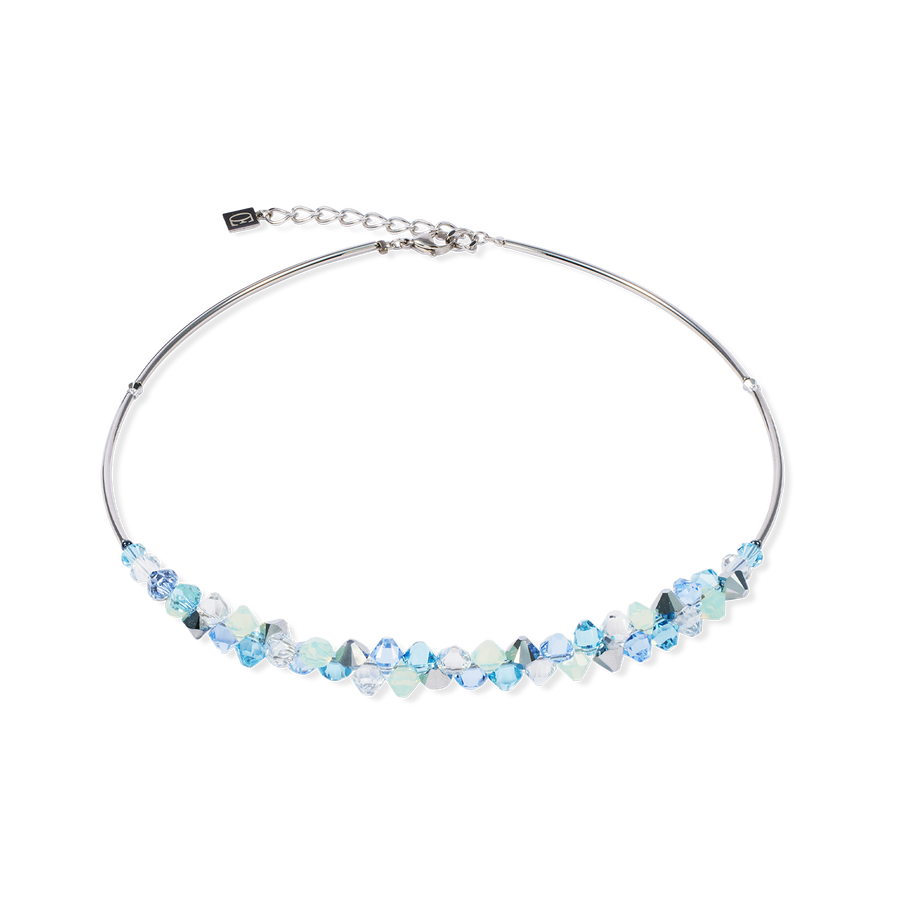 Halskette Dancing Crystals silber-blau