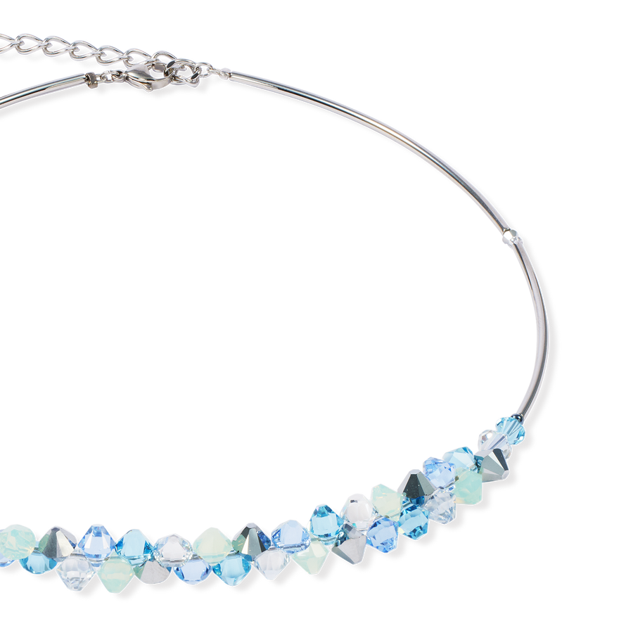 Halskette Dancing Crystals silber-blau