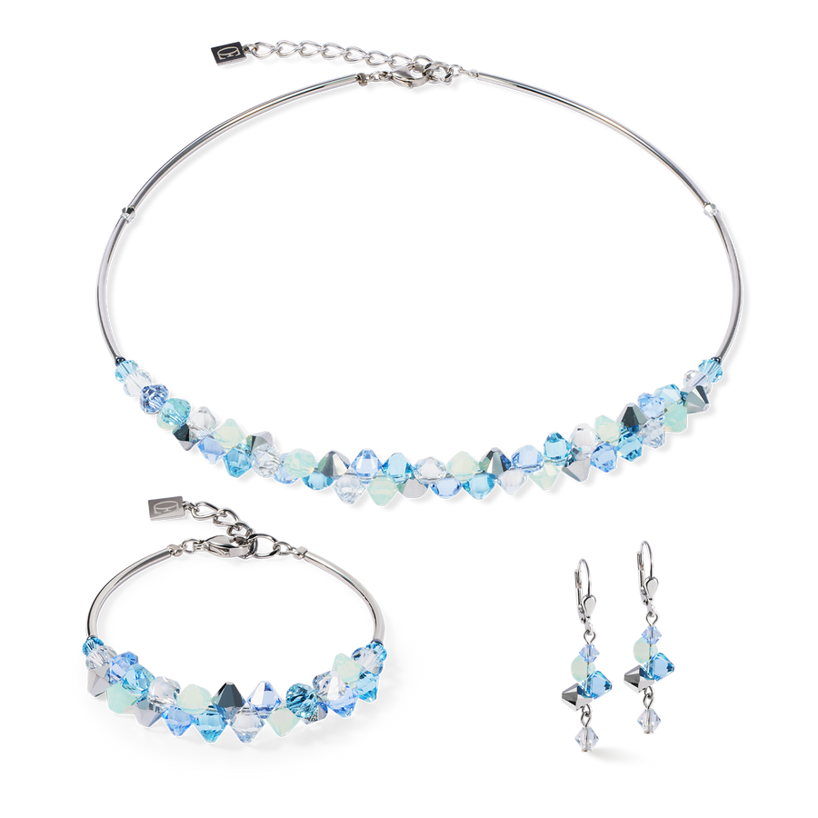 Halskette Dancing Crystals silber-blau
