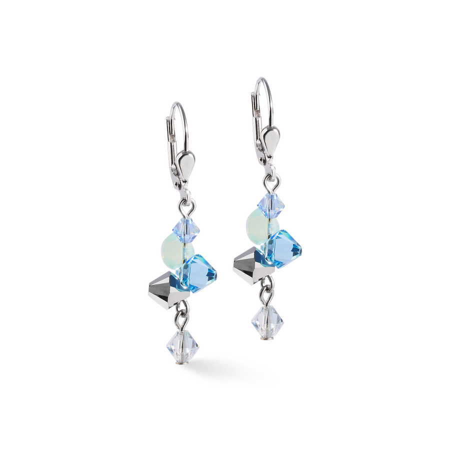 Ohrringe Dancing Crystals silber-blau