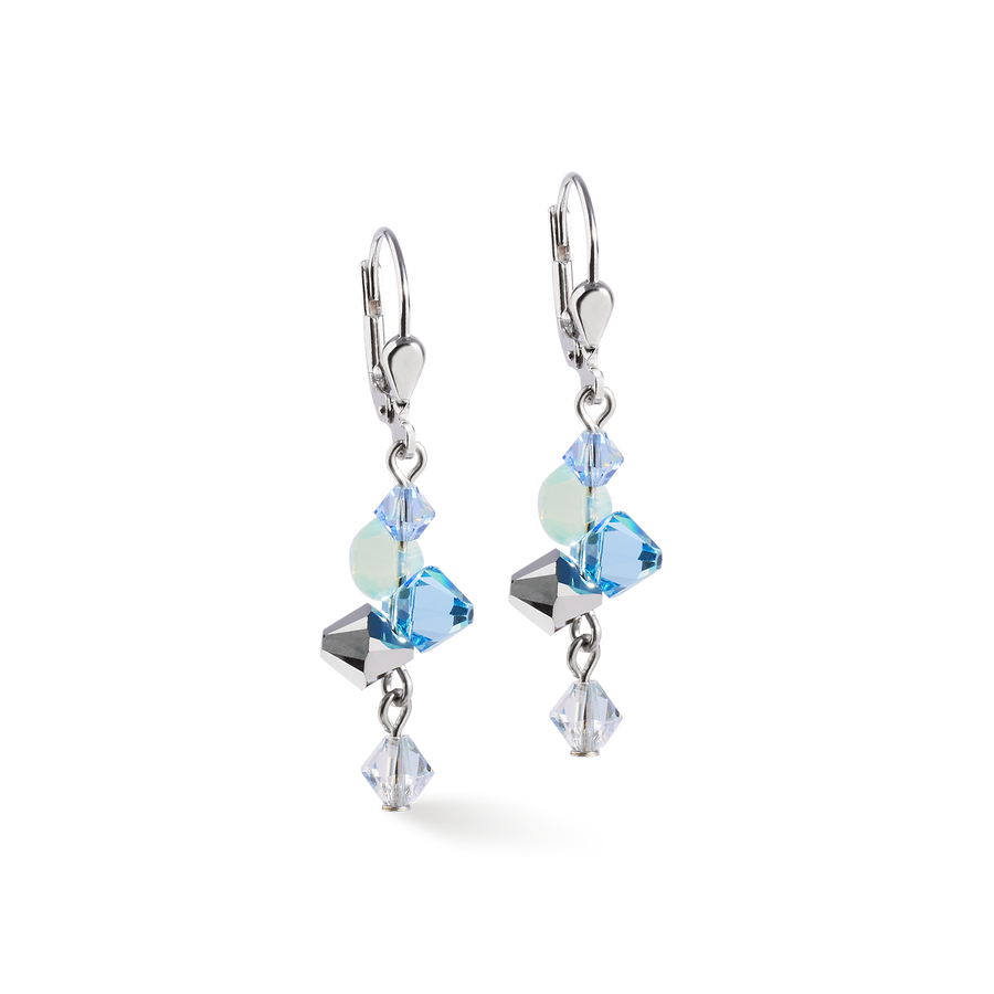 Ohrringe Dancing Crystals silber-blau