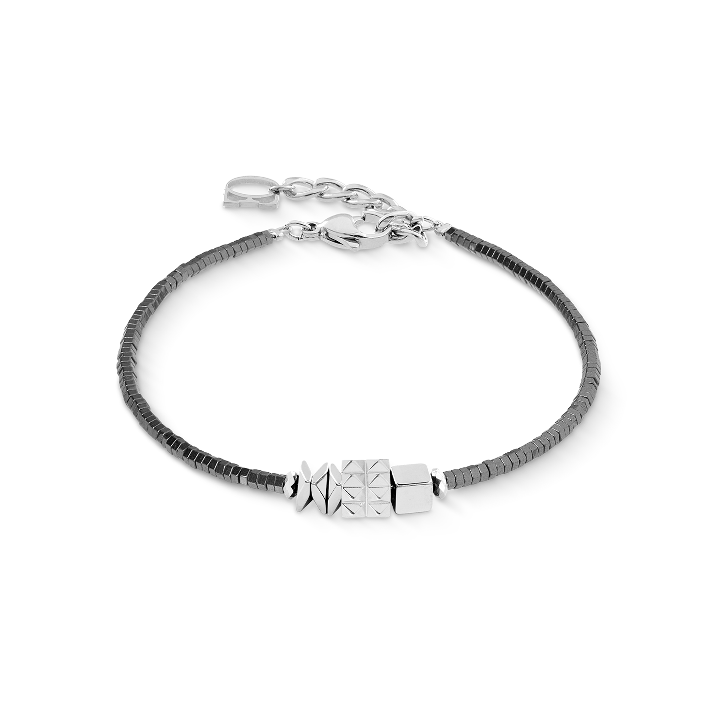 Armband Cube Trio Facets silber-grau
