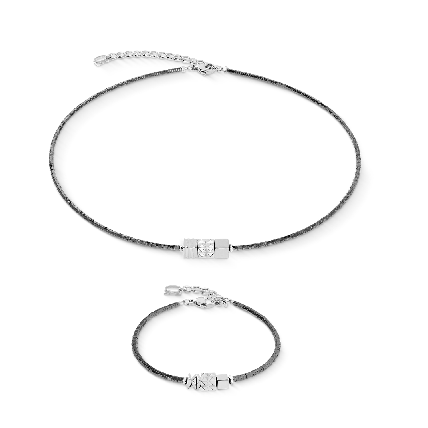 Armband Cube Trio Facets silber-grau