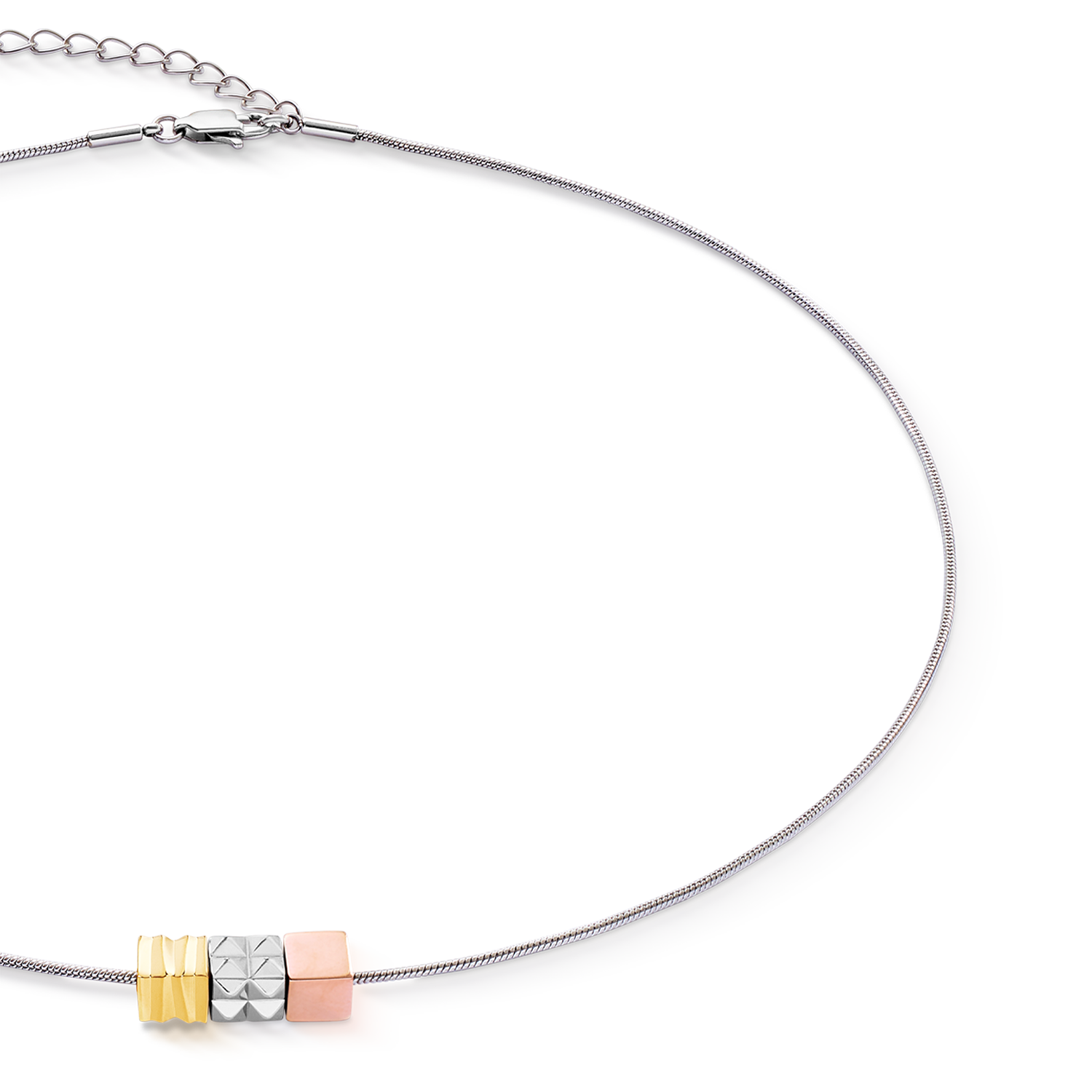 Halskette Cube Trio Facets Snake tricolor