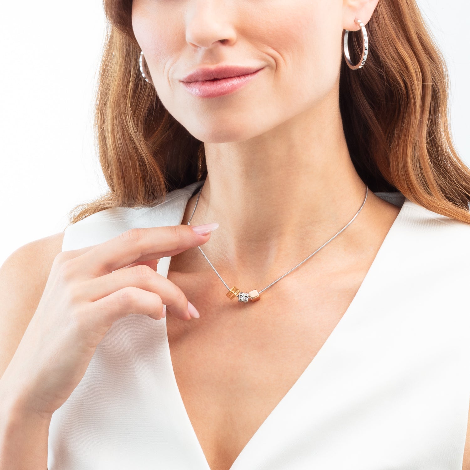 Halskette Cube Trio Facets Snake tricolor