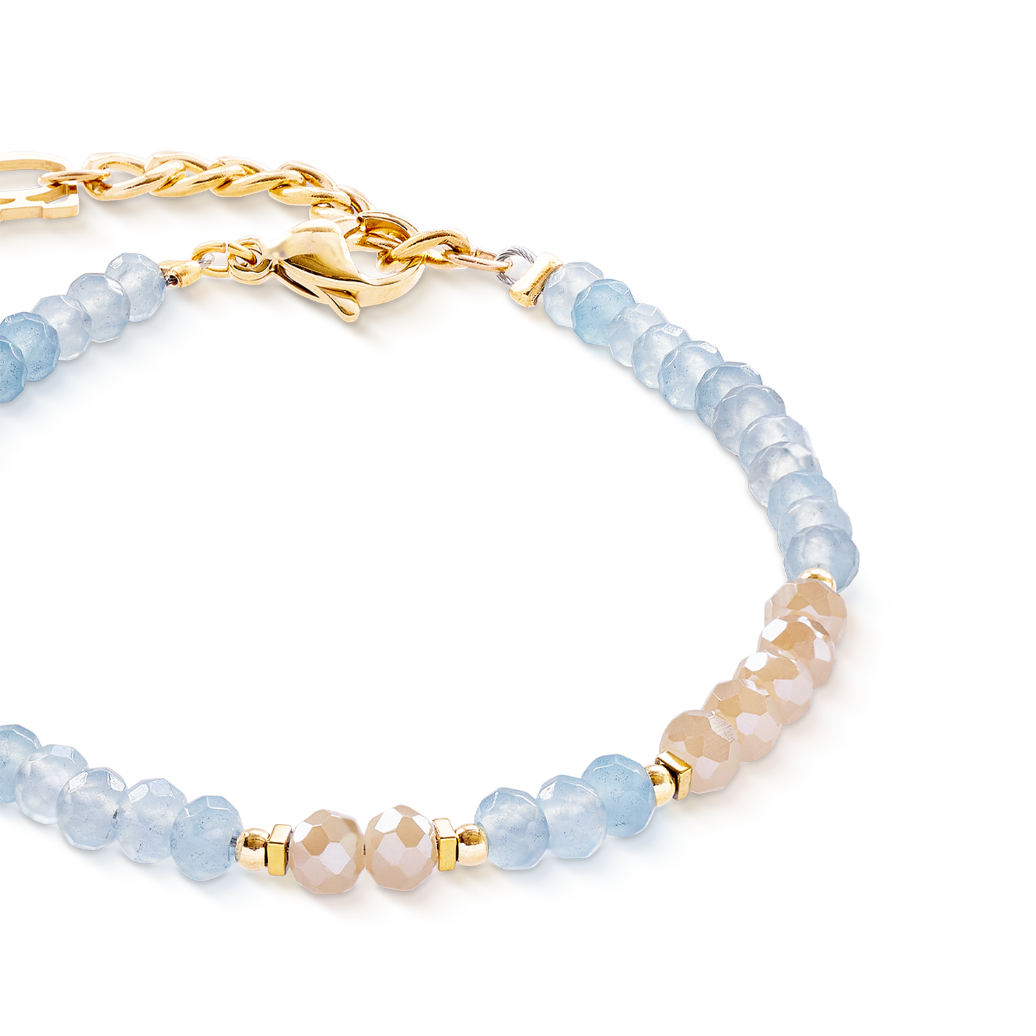 Armband Rhythm Jade Sky gold von COEUR DE LION – Detailaufnahme