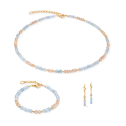 Armband Rhythm Jade Sky gold von COEUR DE LION – im Set mit passenden Schmuckstücken
