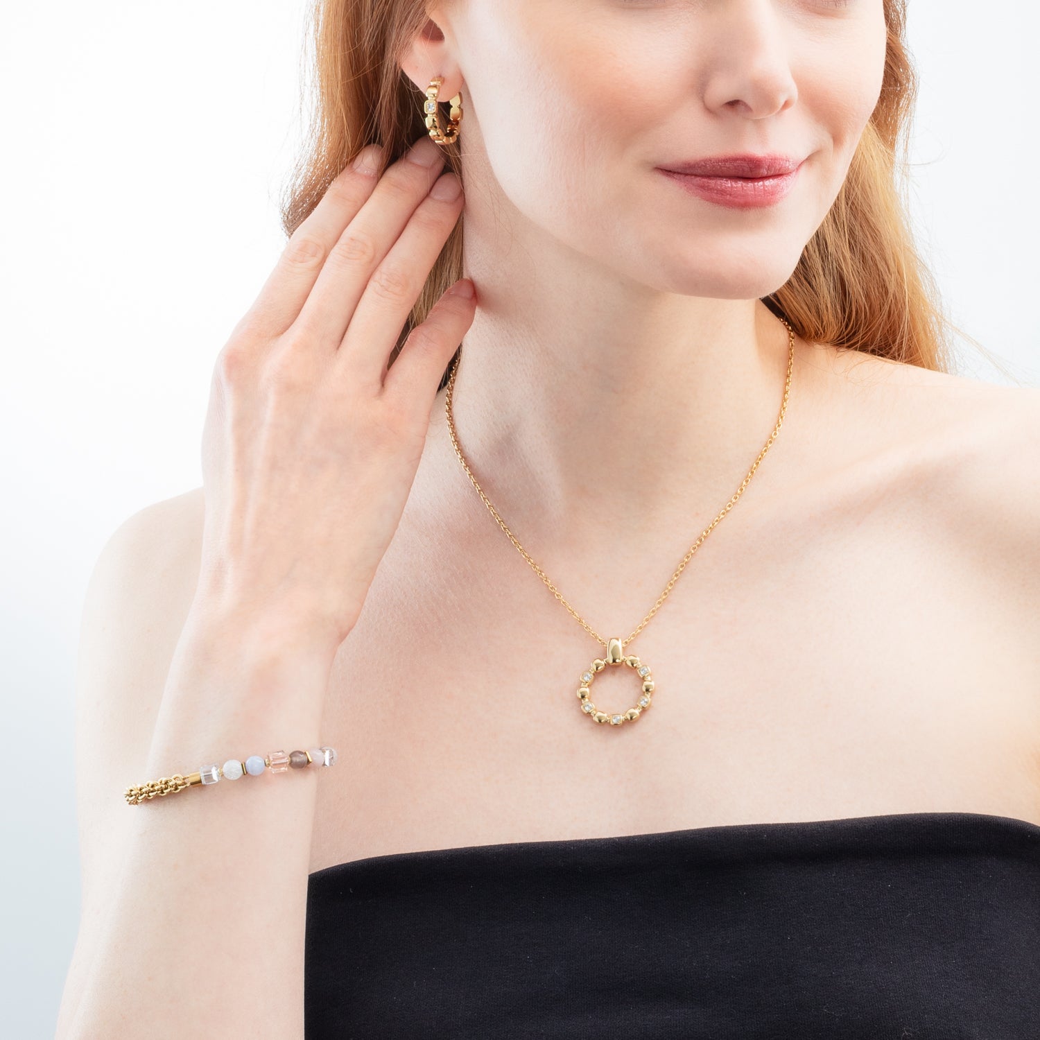 Halskette Soft Cube Circle Glow gold